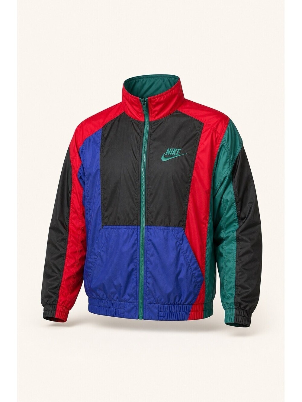 Vintage 90s Nike Colorblock Windbreaker Jacket Youth Large Full Zip Retro